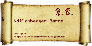 Nürnberger Barna névjegykártya