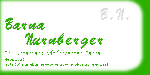 barna nurnberger business card